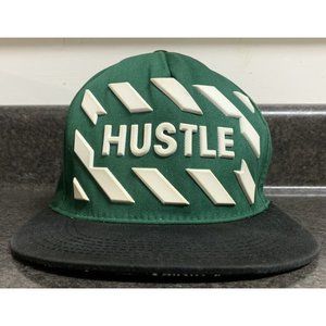 Top Level Green Black White Hustle 100% Cotton Snapback Hat Cap